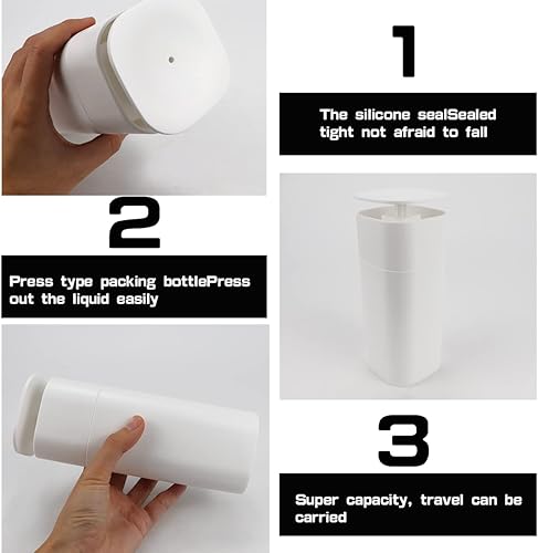 Miniatura 3 de ANRONCH Dispensador de líquido con bomba de empuje, dispensador de bomba con cerradura, dispensador de cosméticos de viaje, dispensador de jabón,