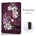 Hocase iPad Pro 12.9 2018 Case, Trifold Folio Smart Stand Case with Pencil Holder, Auto Sleep/Wake Feature, Soft TPU Back Cover for iPad Pro 12.9-inch (3rd Generation) - Burgundy Flowers