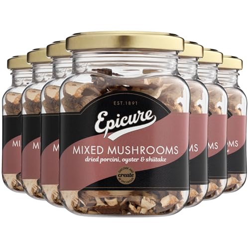 Epicure Mixed Mushrooms, Dried Porcini, Oyster & Shiitake Mushrooms, 25 g (Pack of 6)
