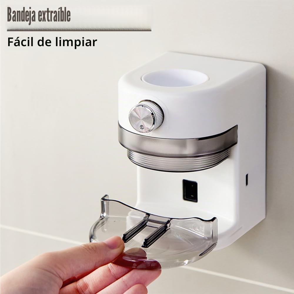 Dispensador de pasta de dientes sin perforación, soporte automático de pasta de dientes con sensor, dispensador de pasta de dientes eléctrico montado en la pared para ducha, baño, lavandería