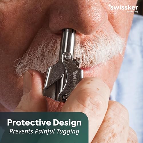 Image of Swissklip Swissker Nose Hair Trimmer for Men I Manual Nose Hair Trimmer for Women I Stainless Steel Ear Hair Remover for Men & Women I Easy to Use ManualTrimmer - Pack 3