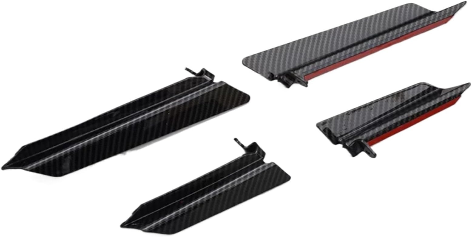 Car Side Spoiler Tail 4Pcs Front Bumper Side Lip Canard Splitter Fins Spoiler Diffuser Body Kit Car Accessories Compatible With Chevrolet For Corvette C8 2020-2024(Carbon Fiber Pattern)