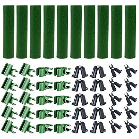 Brave Tour 50 Pcs 5 Types 0.8In Diameter Garden Stake Connectors Plant Stake Connectors,Cross-Buckle Fixing Connector,Connecting Joint for Fences for Plant Supports Climbing (0.8in 20mm) Cover