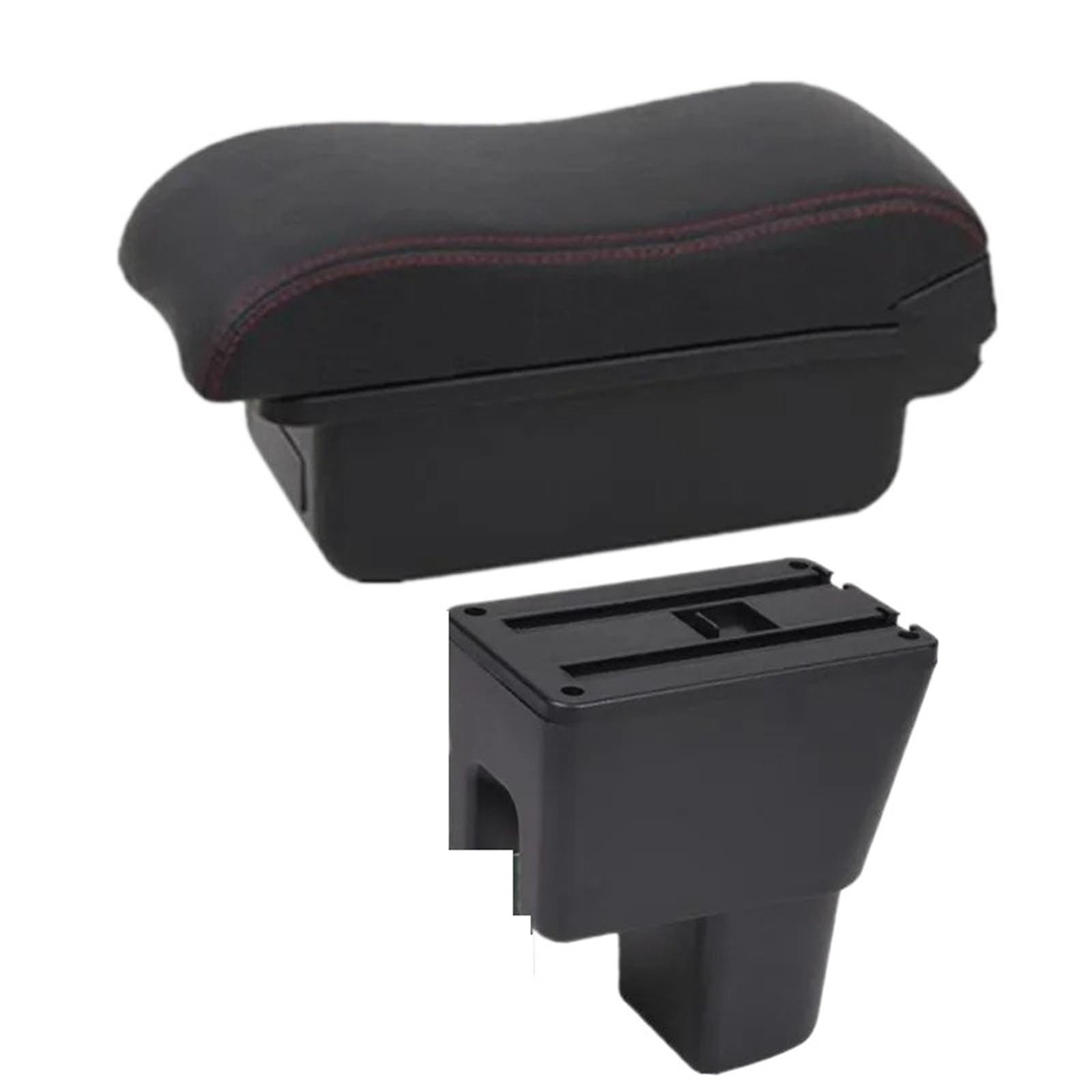 NOKRGQW Car Armrest Box For Suzuki For Celerio Car Armrest Center Storage Box Interior Dedicated Retrofit Accessories(A1 red line No USB)