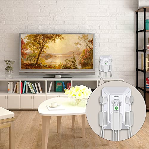 USB-Wall-Charger-Surge-Protector-QINLIANF-5-Outlet-Extender-with-4-USB-Charging-Ports-48A-Total-3-Sided-1680J-Power-Strip-Multi-Plug-Outlets-Wall-Adapter-Spaced-for-Home-Travel-Office2U2CWhite