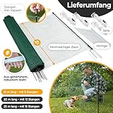 NATURIZ® Weidezaun & mobiler Hundezaun 15m - Camping Zaun für Hunde ohne Strom, Begrenzungszaun, Gartenzaun, Hühnerzaun extrem stabil, 90cm hoch (15m)