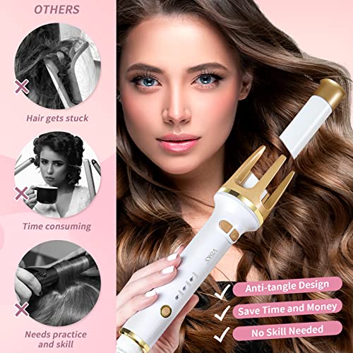 Visks Auto Ceramic-Ion Hair Curler, Super Easy-To-Use 1 Inch Curling Iron, Automatic Curling Iron With 1" Barrel & 3 Temps Settings, Curling Iron 1 Inch With Auto Shut-Off, Auto Rotating Curling Wand #TOP6