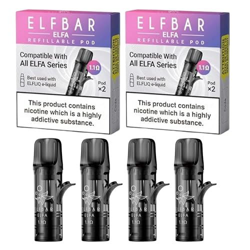 Elfbar Refillable Pods (1.1ohm) - For Elf Bar & Elfa Pods Pro (2 Pack (4 Pods))