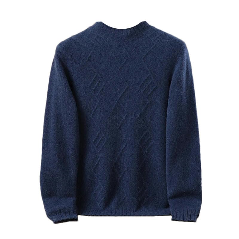 Pull shirt homme col rond manches longues en maille ample anti-froid - 2