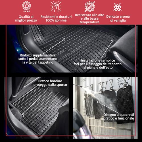 Imj-Global Tappetini Auto Gomma Eltoro Su Misura Compatibili Con Jeep Renegade Dal 2014 In Poi, Set Completo Di Tappeti Auto Per Migliorare Look E Sportività, Tappetino Premium In Tpe Durevole - 3