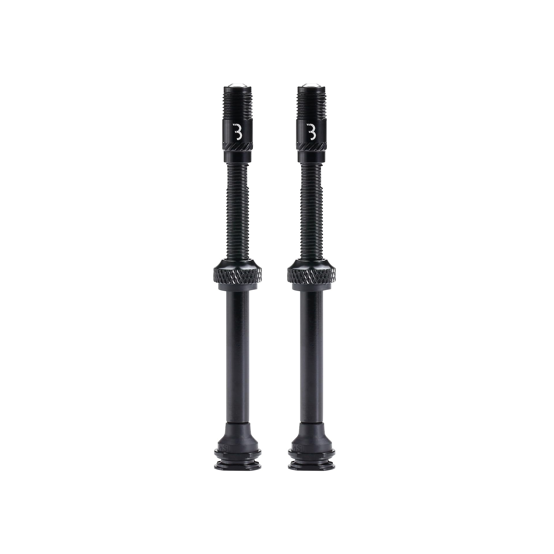 BBB Cycling CoreCap AL Tubeless Valve Set - Lightweight Aluminum - 80mm - 300% More Airflow - Universal Pump Compatibility - 2 Pack - Black - BTI-166