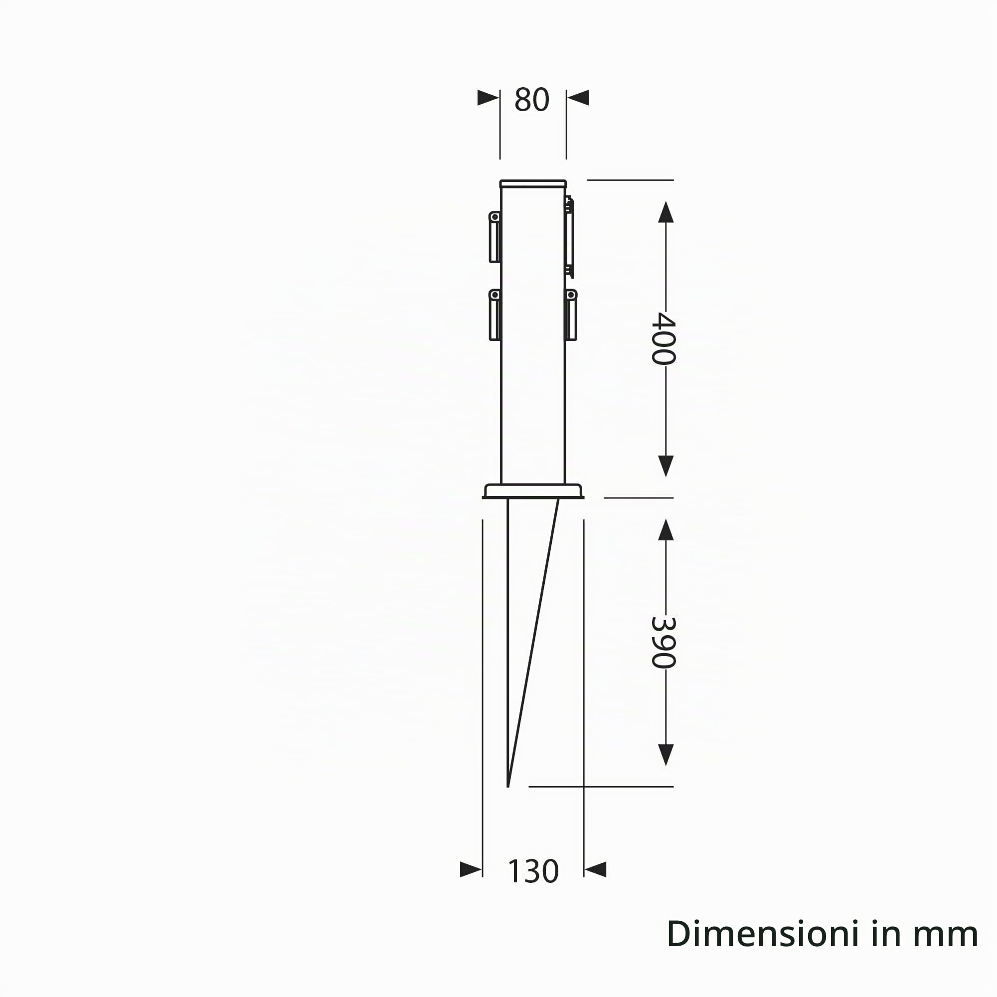 ledscom.de Polly presa a colonna da giardino con picchetto a terra per esterni, IP44, 3 vie con timer/timer, antracite, quadrata, 38cm