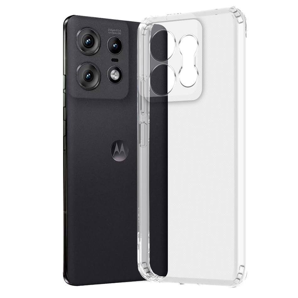 Image of COVERBLACK Soft Rubber Back Cover Compatible Model for Motorola Moto Edge 50Pro 5G - Transparent