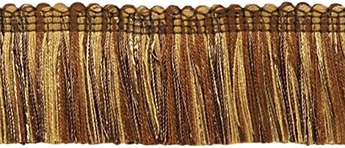 1 34 pulgadas de largo (1.6 in) de largo, colección Noblesse hermoso ribete de flecos (0175HB), marrón capuchino multicolor #D2A2 (marrón chocolate,