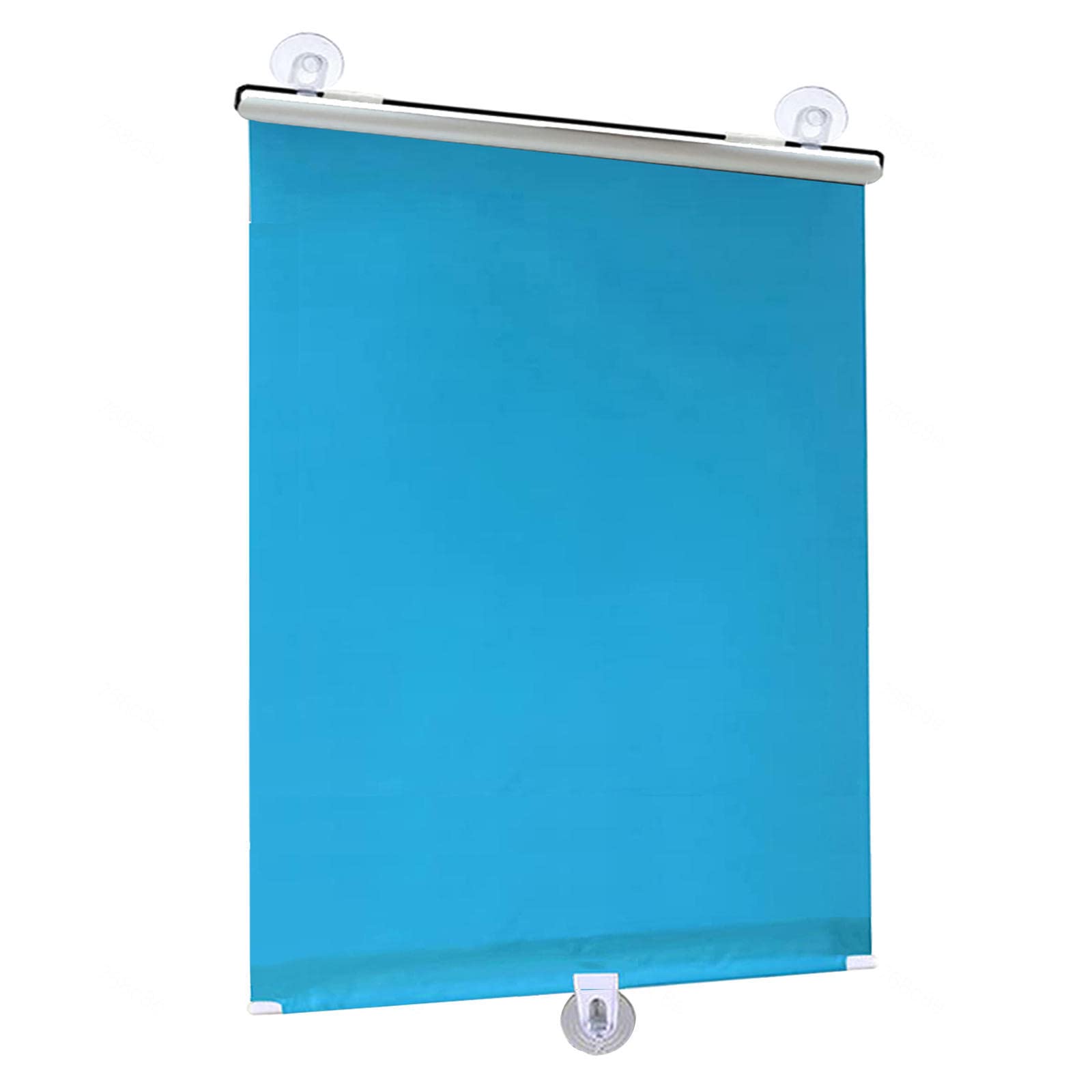 Persianas enrollables retráctiles con ventosa para interiores, opacas, resistentes a los rayos UV, aislamiento térmico, se adapta a 30 a 72 cm de ancho, color azul, 50 x 125 cm, uso doméstico y