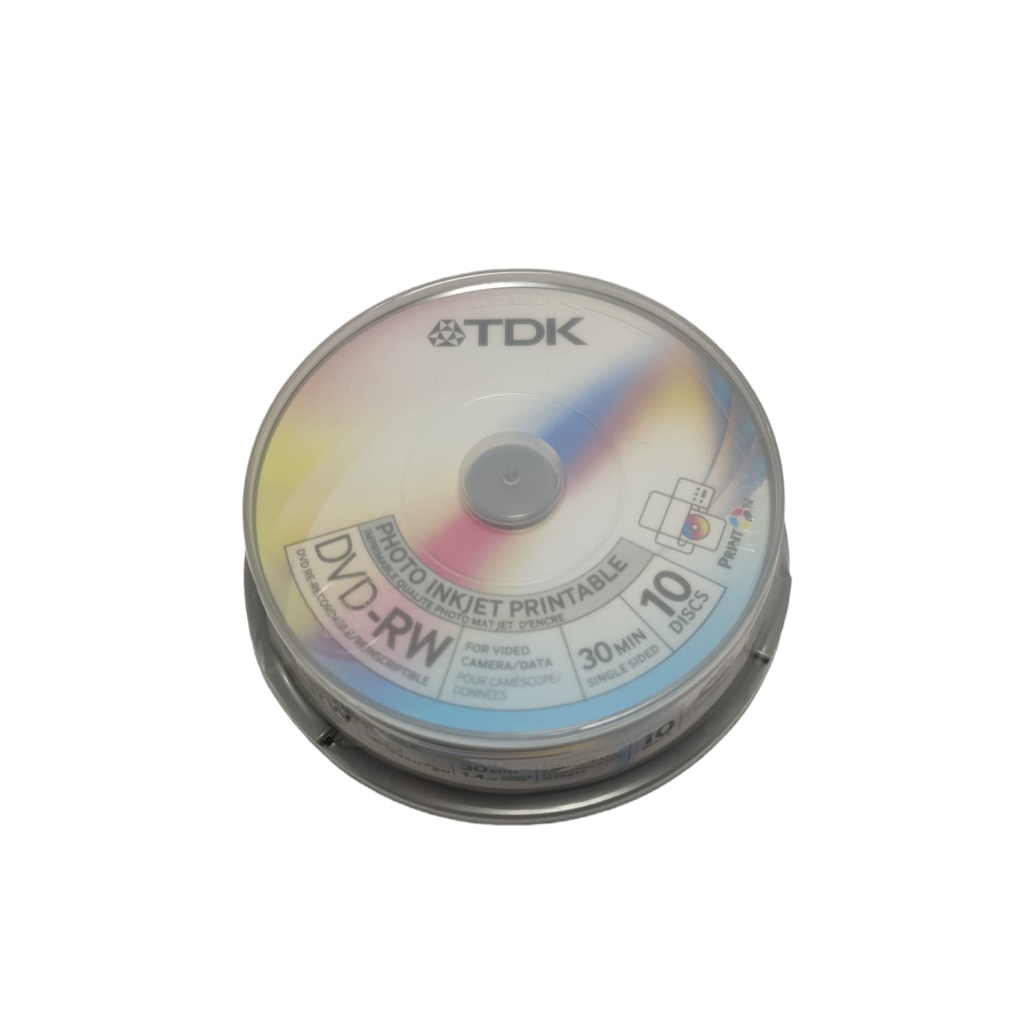 TDK DVD-RW 8cm 1.4Go 2x imprimable 10 pièces