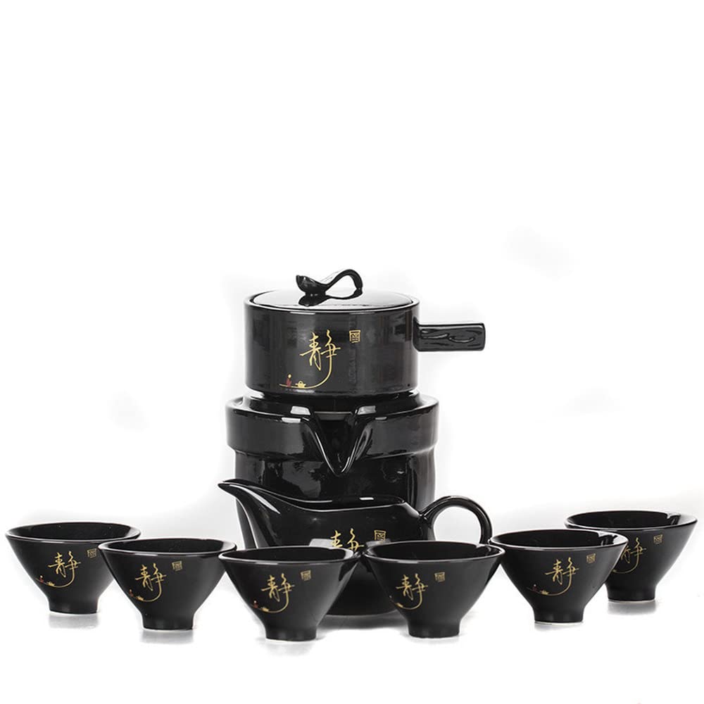 Set Da Tè Semiautomatico In Ceramica Per Cerimonia Kung Fu - Leggero, Portatile, Con Macinazione In Pietra, Ideale Per Viaggi E Regali