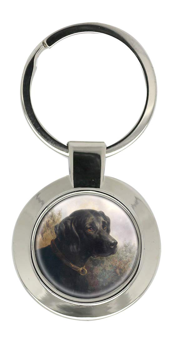 Giftshop Uk Unisex Silver Coloured Metal Hector A Black Labrador By Carl Reichert Key Ring