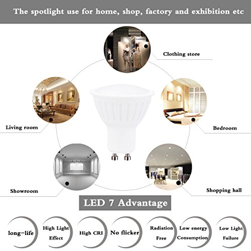 Led Bulbs GU10 5 Watts Spotlight, 50 Watts Halogen Replacement, 3000K Soft White Dimmable MR16 Shape 520LM Recessed Light Bulb, Pack of 6 - Image 4