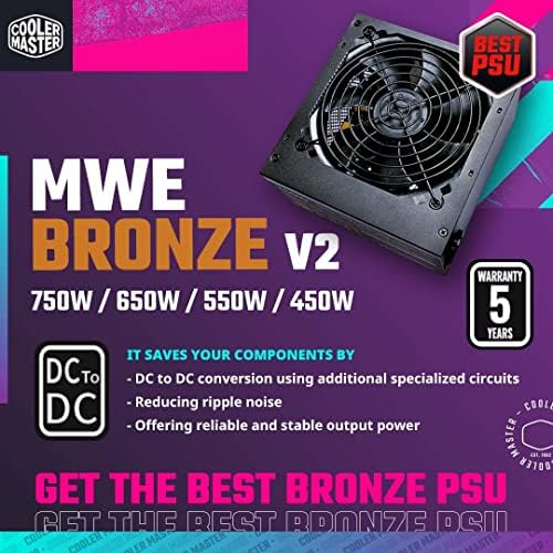 Cooler Master MWE 450 Bronze V2 Power Supply - Non-Modular | 80 Plus Bronze Certified | 120mm HDB Fan | DC-to-DC Circuit Design | ATX 2.52 Version... - Image 6