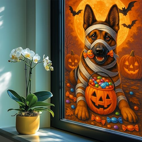 Vinilo decorativo Halloween con perro momia 31x47 pulgadas miniatura 3
