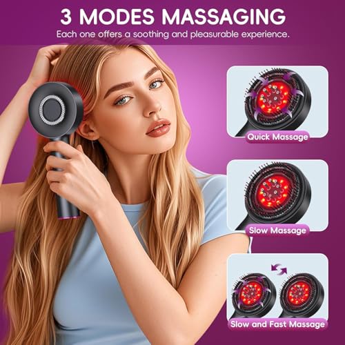 Image of Oil Applicator Comb|Red Led Light Therapy |Boost Hair Growth| Reduce Dandruff | Relieve Stress |High Vibration Corded Electric Scalp /Head Massager | 6 ML Oil Tank | 3 Hr Run-Time| Type-C