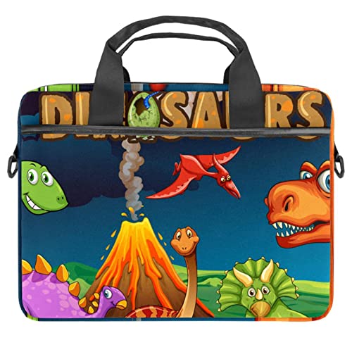 Sac à bandoulière pour ordinateur portable 13-14.5" motif dinosaure multicolore