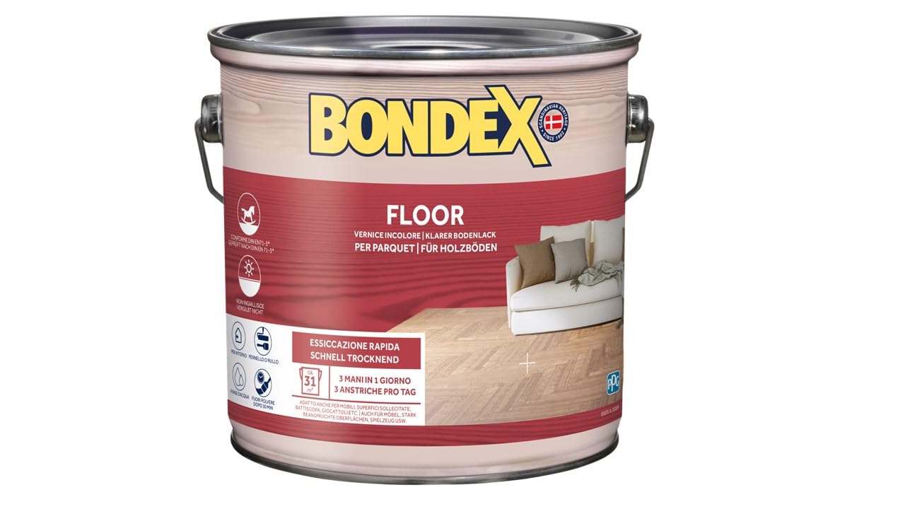 BONDEX FLOOR (SEMI GLOSS) vernice per parquet in legno satinato 2,5 l