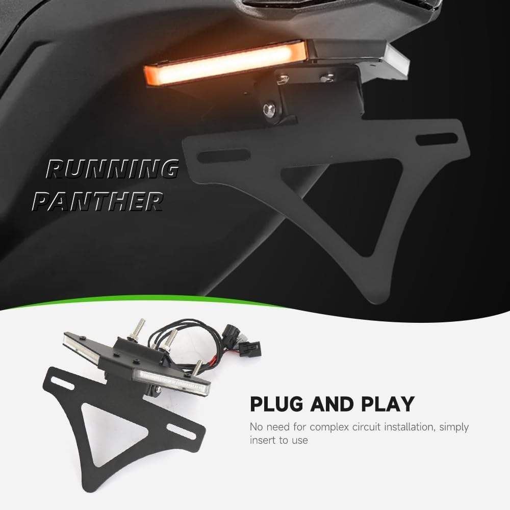 Motorcycle License Plate Holder with Turn Signal Fit for Kawasaki Z900 Z 900 z900 (2014-2024) Black Tail Tidy Fender Fender Eliminator Kit Indicator Light
