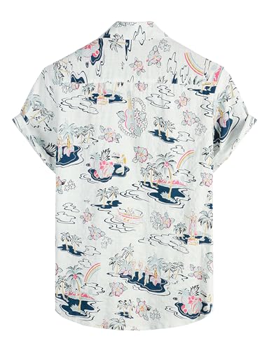 Image of VATPAVE Mens Casual Hawaiian Floral Shirts Short Sleeve Button Down Tropical Shirts Beach Summer Shirts