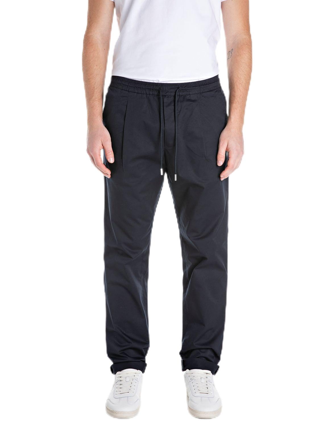 Replay Men's 970 Dark Navy Cotton Trousers, 31 W/32 L
