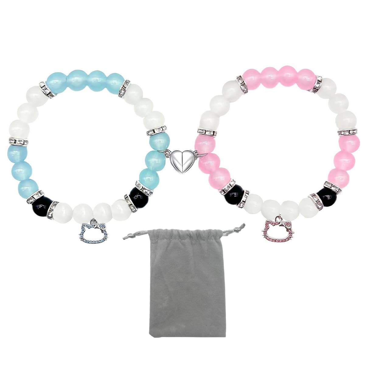SANNIDHI® Friendship Bracelet for Girls Matching Bracelets Hello Kitty Magnetic Opal Beads Bracelet for Woman Kids Kawaii Sisters BFF Couple Bracelets Gift for Friends (B0D1G256KZ) Amazon Price History, Amazon Price Tracker