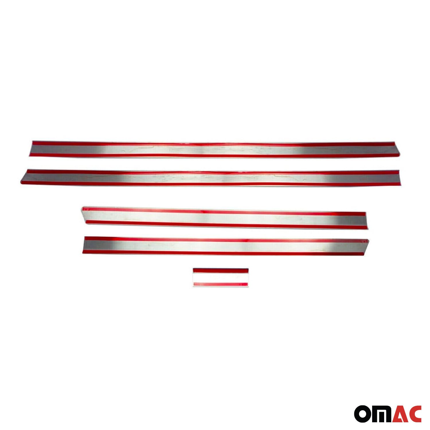 OMAC Seitentürleiste Türschutz kompatibel mit VW Transporter T5 2003-2015 Kurzer Chrom Dunkel 5X