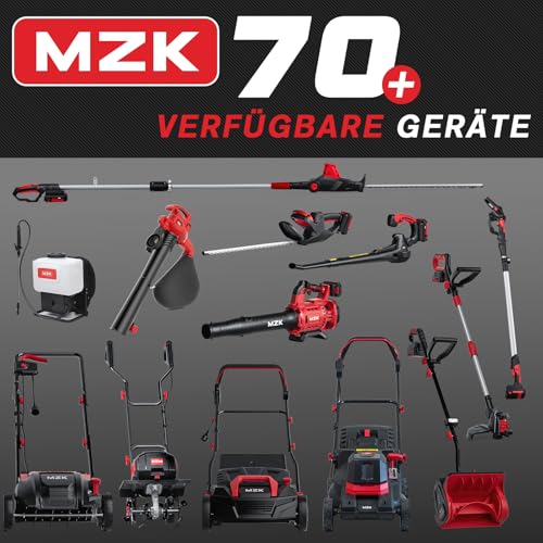 MZK 20V Akku-Motorhacken, 20 cm Arbeitsbreite, 360 U/min, Kabellose Gartenfräse mit 24 Stahlzinken, für Rasen Garten Bodenbearbeitung (2X 2,0Ah Akku & Ladegerät)