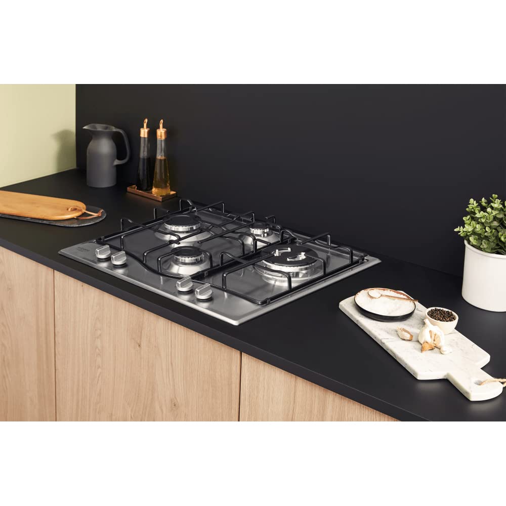 Hotpoint PCN 642 T/IX/HAR - Piano cottura gas, in acciaio Inox, da incasso, 1.000 W, 5,5 cm
