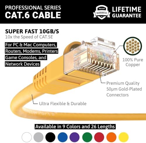 Cable Ethernet patch RJ45 CAT6 UTP 15.24 m amarillo miniatura 3