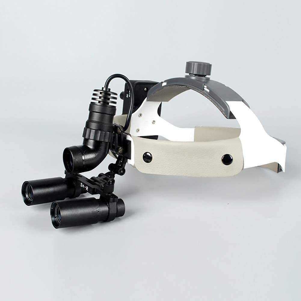 Lupas Dentales De Aumento 4X 5X, Lupas Quirúrgicas Binoculares, Linterna Frontal Quirúrgica Led De 5W, Diadema Dental, Ampliamente Utilizadas En Odontología, Cirugía Estética Y Laboratorio.