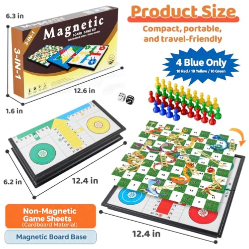 Set de Juegos de Mesa Magnéticos 3 en 1 para Niños y Adultos miniatura 5