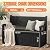 ATMELT Storage Bench Outdoor Deck Box,100 Gallon Waterproof & UV Resistant Lockable Patio Furniture Seating.Indoor/Outdoor Shoe Storage Cabinet for Garden Cushions,Tools,Patio,Pool Supplies(Black)
