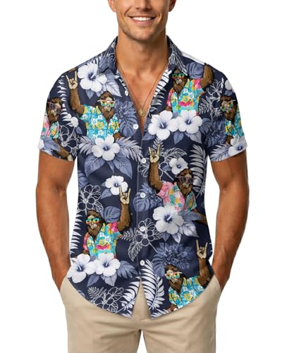 Image of 99TIMORO Fathers Movie Hawaiian Shirt for Men, Characters Button Down Short Sleeve Top, Summer Beach Gifts