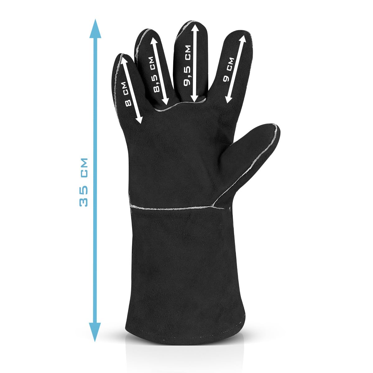 STAHLWERK guantes de soldadura guantes de protección térmica extra robustos | guantes de trabajo | guantes de soldadura | guantes resistentes al calor de serraje para soldadura