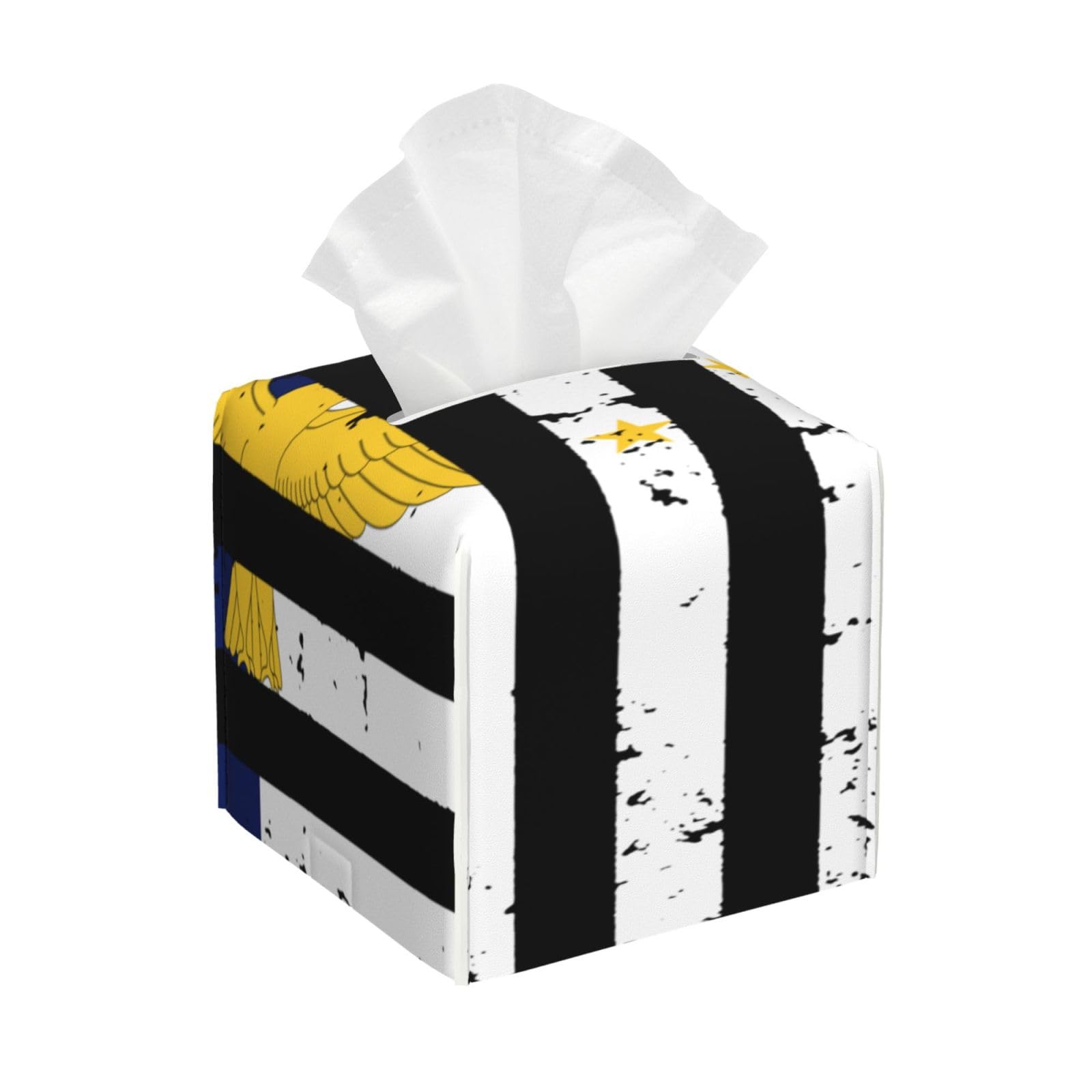 American Azores Flag Square Tissue Box Cover with Modern and Stylish Bottom Tissue Box Storage Space