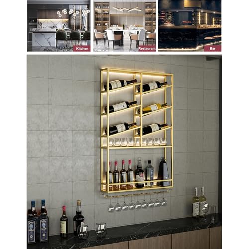 Casier à vin mural compact en métal pour optimiser les petits salons