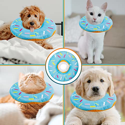 Image of Soft Cat Cone Collar, Adjustable Cat Recovery Collar, Cute Cat Neck Donut, Comfortable Protection Cone Collar Replacement Elizabeth Collar for Post-Surgery Kittens, Puppies and Small Dogs