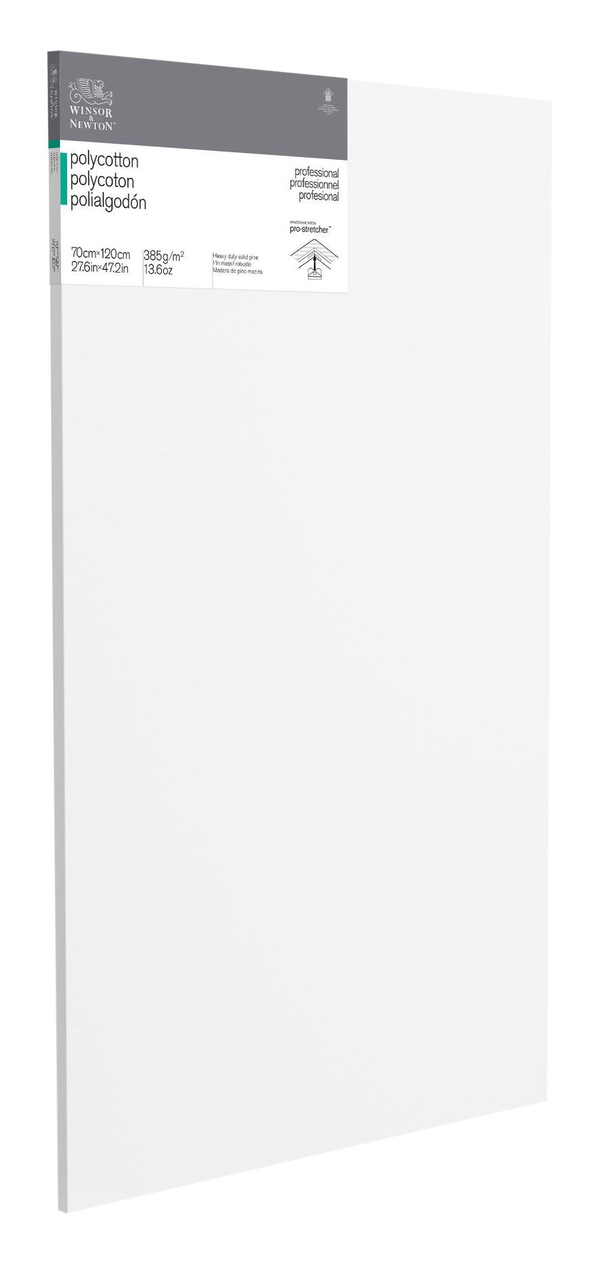 Winsor & Newton 6206035 Professional Keilrahmen aus Baumwollmischgewebe, 385 g/m², 3-fach grundiert, mittlere Körnung, ideal für die Ölfarben und Acrylfarben - 70x120cm