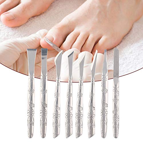 8 Pçs Ferramenta de Pedicure para Pés de Aço Inoxidável Lixa para Pés Pele Morta Removedor de Tesão