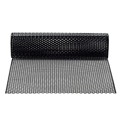 Image of AggAuto Universal 40 inchx13 inch Car Grill Mesh - Aluminum Alloy Automotive Grille Insert Bumper Honeycomb Hole 6mm Spacing 1mm, One of the Most Multifunctional Shape Grids 100x33cm Black