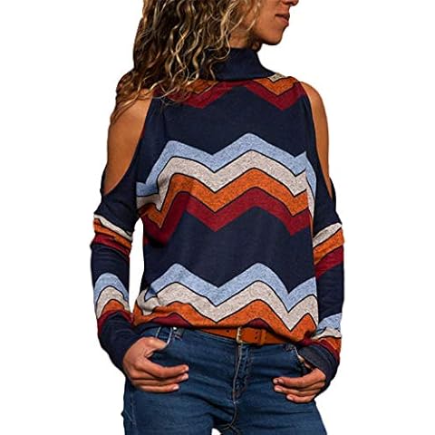 Linkay Pullover Hoodie Women Ladies Autumn Winter Cold Shoulder Blouse Geometric Floral Print Jumper Hooded Outerwear Tops Fashion 2018 Navy Cover