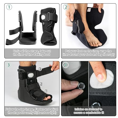 Jewlri DS44652-USGR0102 Air Walking Boot Fracture Boot Short Walker Protective Boot Fits Left Or Right Foot Ankle thumb #6