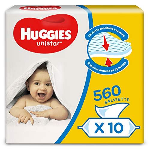 Huggies Unistar Salviette Umidificate Per Bambini, 10 Pacchi Da 56 Pezzi - 3060 Gr